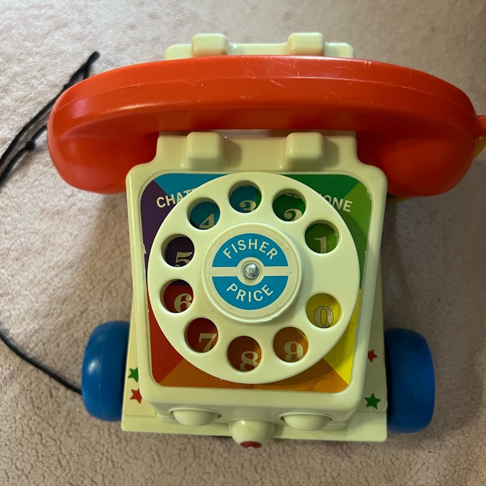Vintage Fisher Price Pull Along/Push Along Disney Toy With Ringing Sound